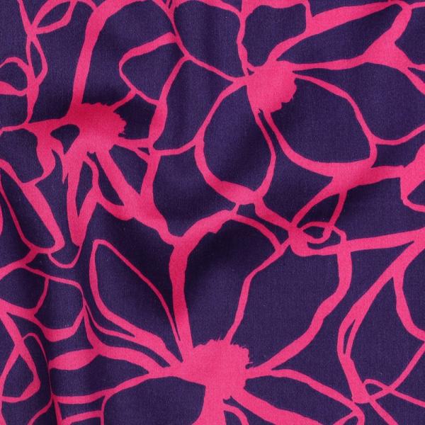 Baumwoll-Satin "Magnolia" von Nerida Hansen in Purple/Pink